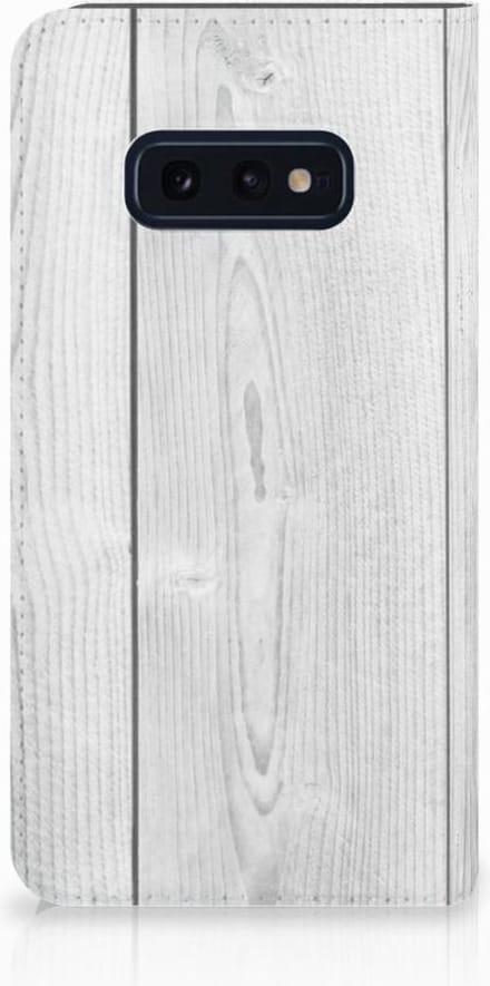 Book Case voor Samsung Galaxy S10e Book Wallet Case White Wood