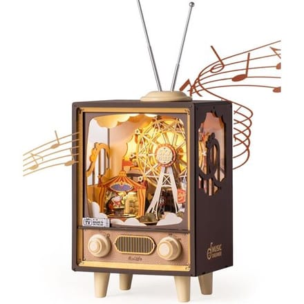 Robotime, Muziekdoos Hout DIY 3D Puzzel Sunset Carnival, AMT01, 17,7x14,2x41,4cm