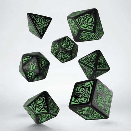Q-Workshop Call of Cthulhu - 7e editie zwart en groen dobbelstenen Set (7)