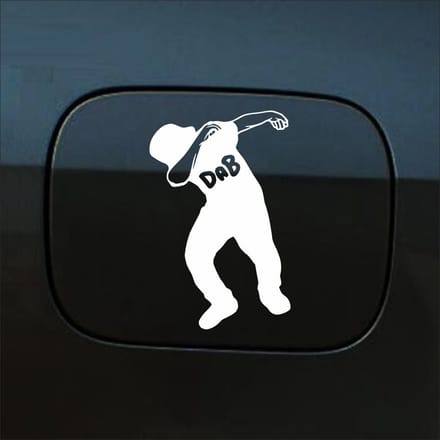 Bumpersticker - Dab - 15 X 10 - Wit