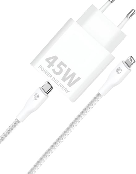 Snellader geschikt voor iPhone Oplader + Lightning naar usb-C Kabel 2 Meter - Wit