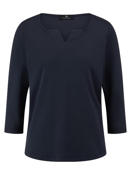 Shirt ronde hals Van Peter Hahn blauw
