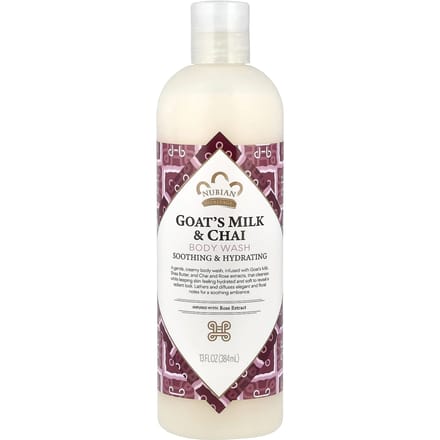 Nubian Heritage, Body Wash, Goat Milk and Chai, 13 fl oz (384 ml) white