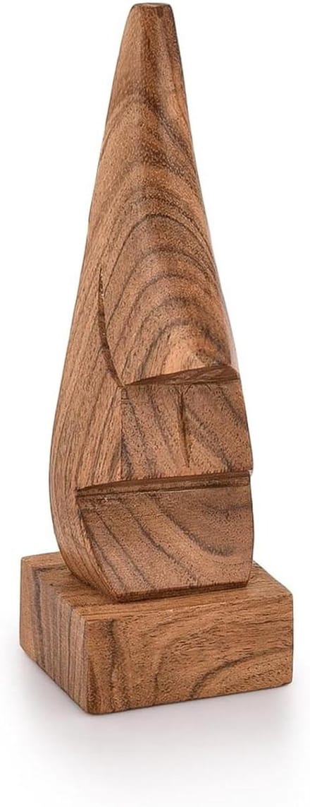 Brilhouder Hout - Neus Vorm - Bureau Accessoire - Handgemaakt Ontwerp - 15 cm Hoog - Bruin