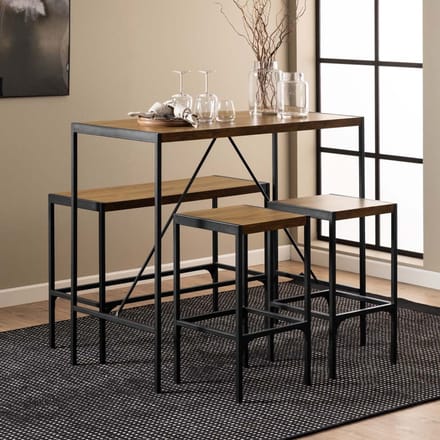 Smuk Bartafel set 120 cm Bahamas Eik - Zwart