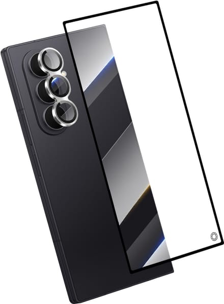 Force Case, Screenprotector geschikt voor Samsung Galaxy Z Fold 7 - 2.5D CeramicShield met Lens Protector, Transparant