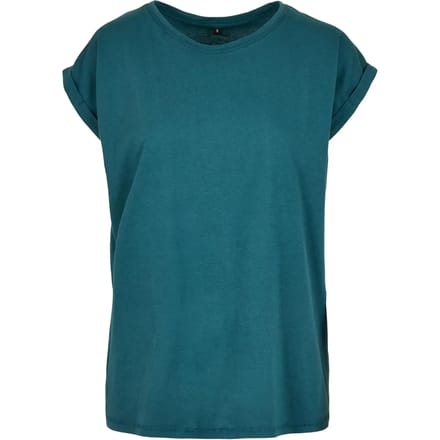 Build Your Brand - Extended Shoulder Dames T-shirt - Teal maat S