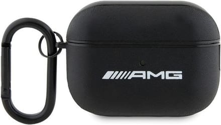 Mercedes AMG Leather White Logo Case for AirPods Pro 2 (2022/2023) - Black