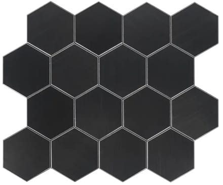 Zelfklevende Mozaïek Steenstrip Hexagon Geborsteld Mat Zwart