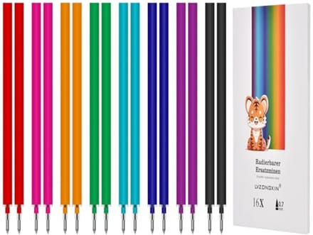 24 Erasable Rollerball Refills - 0.7mm Ink, Mint Colors, Compatible with Various Brands
