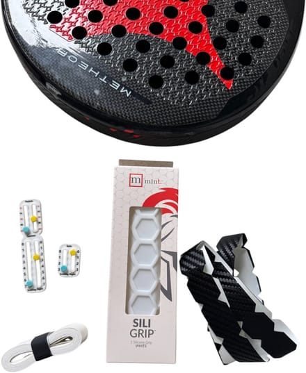 Padel & Tennis Accessoire Set – Wit – Grip + Overgrip + Beschermstrip + Puntenteller