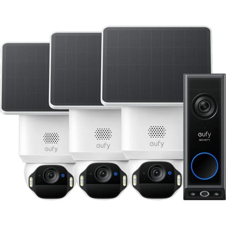 Eufy SoloCam E42 3-Pack + Video Doorbell E340