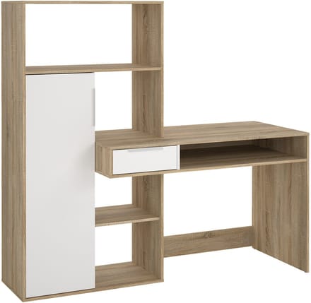 Giga Living Bureau Function Plus - Wit/Naturel - 160x60x155cm