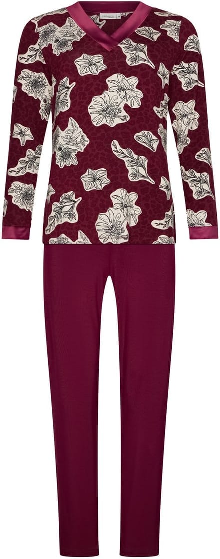 Pastunette Premium - Pyjama - Burgundy Dream - Ecovero Viscose - Bordeaux - Maat 50