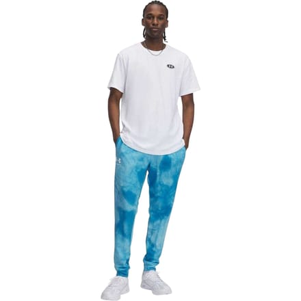 Under Armour Heren Rival Badstof Tie Dye Joggers (Blauw)