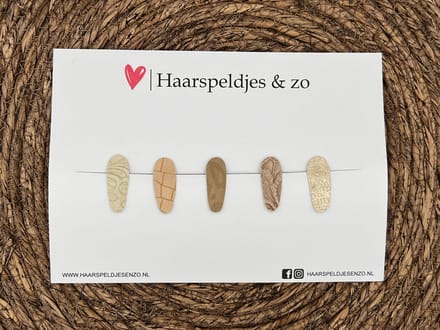 Haarspeldjes 'Lott' setje 10 - speldje met imitatieleer - 3 cm speldjes
