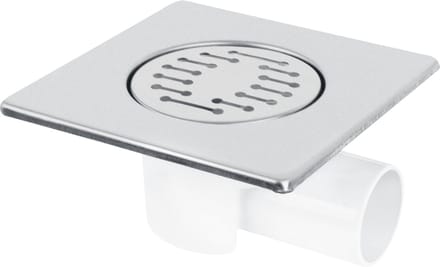 Differnz Basic Doucheput - Doucheafvoer met Zijuitlaat - Chroom Mat - 15 x 15 cm