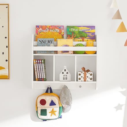 SoBuy Wandplank voor kinderen - Max. 10 kg - 60 x 18 x 51 cm - Wit