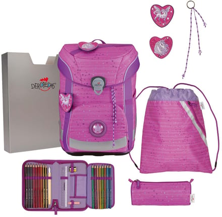 DerDieDas ErgoFlex Easy - Schooltas Set 5tlg. 950 g (Purple Unicorn)