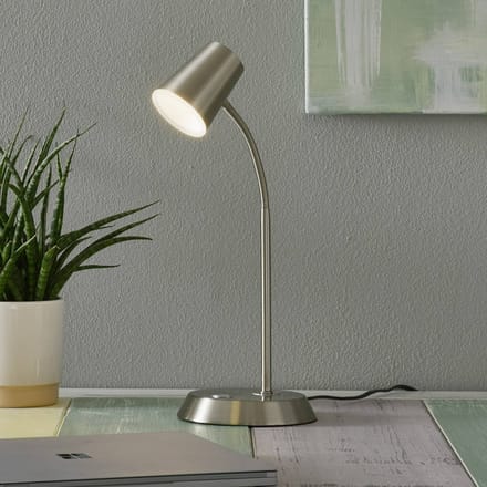 Trio Lighting Nikkel gekleurde led tafellamp Narcos