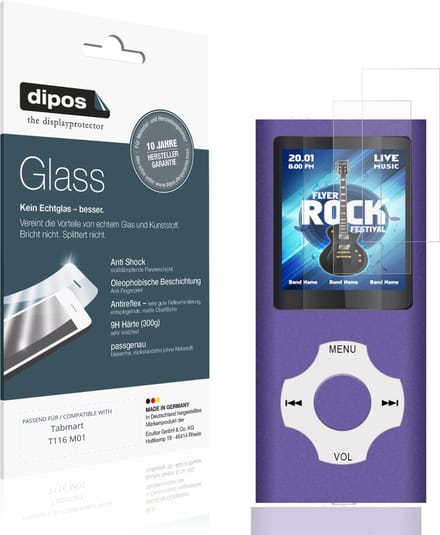 dipos – 2x Matte Pantserfolie geschikt voor Tabmart T116 M01 | 9H Screenprotector