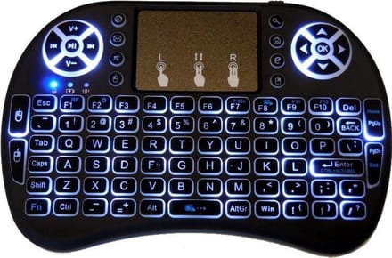 Type i8 keyboard met Backlight Draadloos mini multimedia toetsenbord met touchpad + oplaadbare accu
