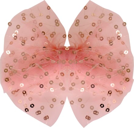 Haarclip met organza strik lichtroze - 14 cm