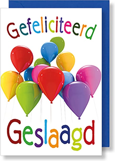 MGPcards - 6x dubbele wenskaart met envelop - Geslaagd - 11,5 x 17 cm