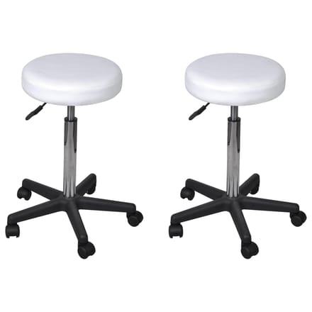 vidaXL - Kantoorkrukken - 2 - st - 35,5x84 - cm - kunstleer - wit