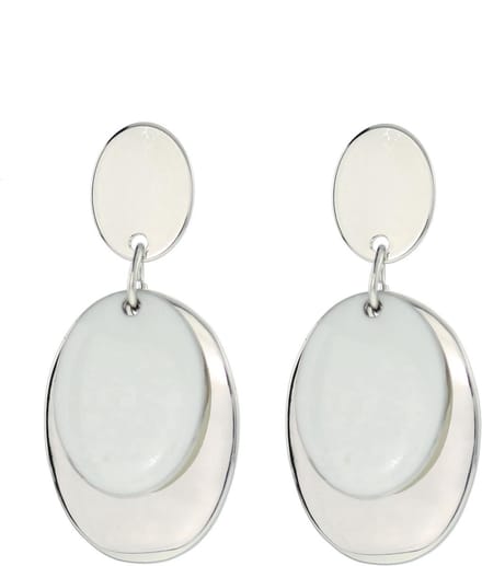 Behave - Oorbellen ovaal wit accent - Minimalistisch voor everyday chic