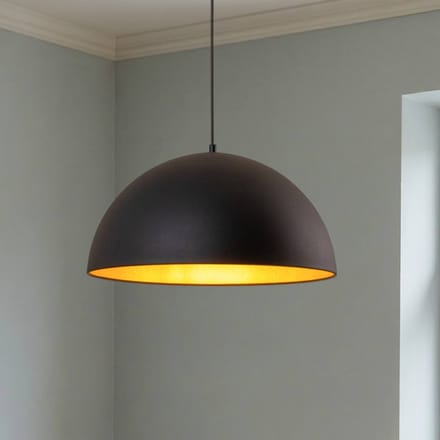ROYALTECH Hanglamp Lipeo, zwart/goud, Ø 50 cm, metaal, E27