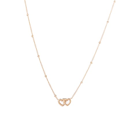 Go Dutch Label Collier 2 verbonden hartjes Goud