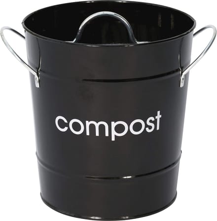 Compacte Stalen Compostbak voor Keuken en Tuin – Zwart, 21x19x19cm