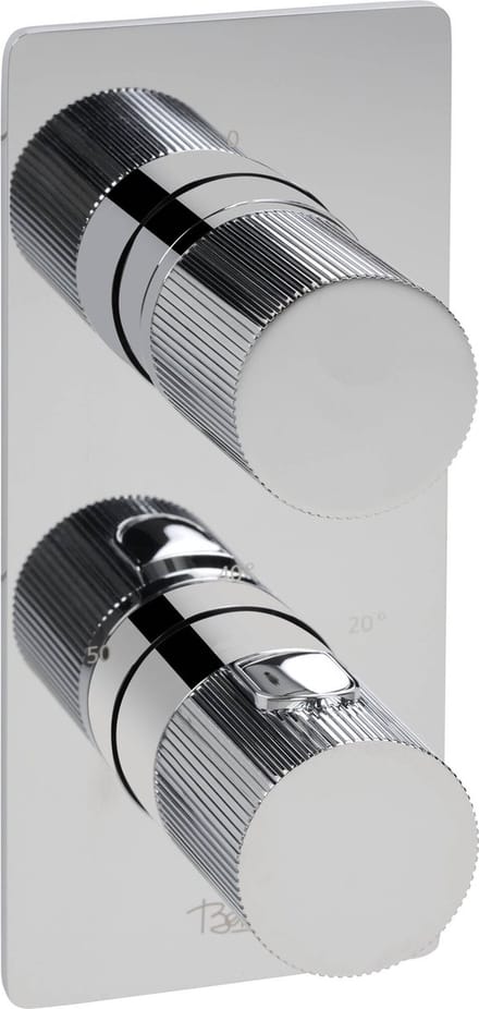 Ben Engraved Line douchethermostaat afbouwdeel met omstelrichting chroom