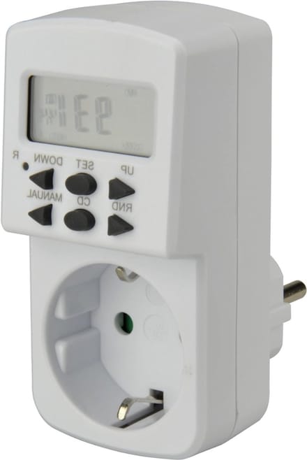 Core® Digitale Tijdschakelaar - Digitale schakelklok Met 20 Programma’s - Schakelklok Timer – Wit - 8cm x 9cm x 15cm
