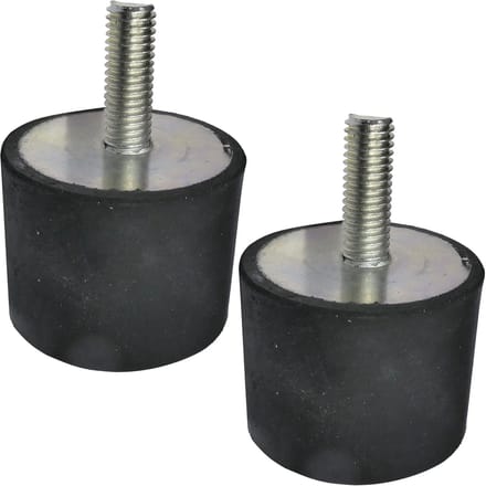 Set van 2 rubberen trillingsdempers - M8 schroefdraad - Ø40mm H:30mm - shore hardheid 70