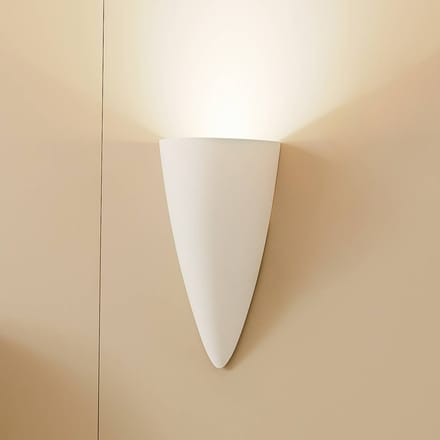 Lindby - Wandlamp - 1licht - Gips - H: 24 cm - GU10 - wit