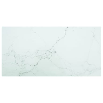 vidaXL - Tafelblad - 100x50 - cm - 6 - mm - gehard - glas - met - marmeren - design - wit