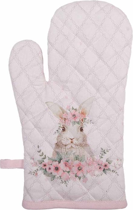 Clayre & Eef Ovenwant 18x30 cm Roze Katoen Konijn