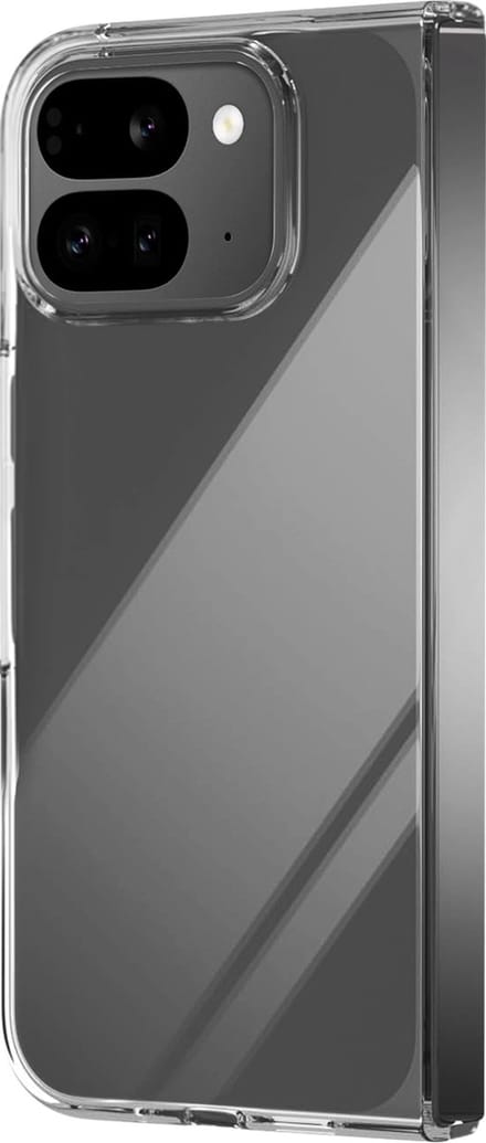 ABEEL, Hoesje voor Google Pixel 9 Pro Vouwbeugel met verhoogde camera, Transparant