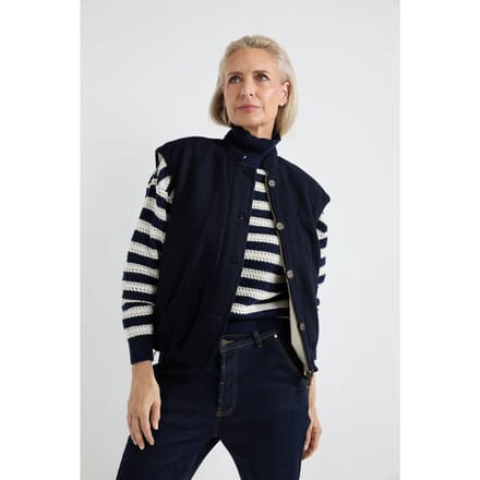 Josephine & Co Alex Jacket Navy Maat: 40 | Gilets Outlet | Dames | Wit
