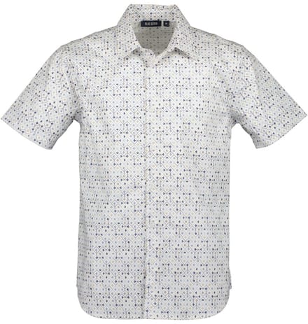 Blue Seven - Blouse 341029 wit / blauw print KM - maat M