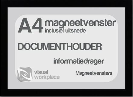 Magneetvensters A4 (incl. uitsnede) - 5x - Zwart