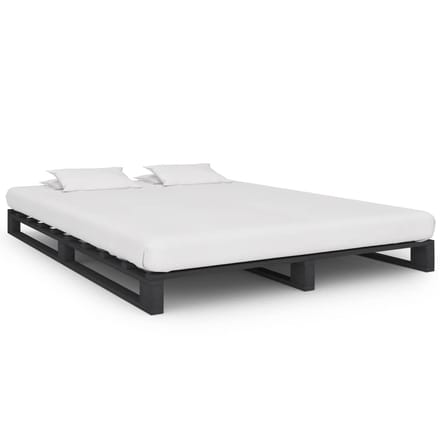 vidaXL - Bedframe - pallet - massief - grenenhout - grijs - 120x200 - cm