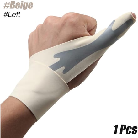Manchon de compression réglable pour pouce et poignet pour soulager la douleur de l'arthrite Hommes Femmes Support élastique beige