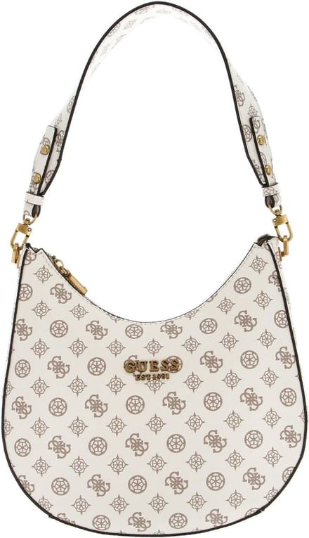 GUESS Schoudertas Fynna Hobo Cream Logo Crème