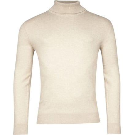 Baileys Trui Pima Cotton Uni Color Single Knit Rollneck Beige / male