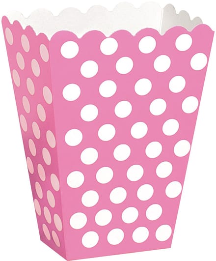 Haza Original Feestdoosjes Polkastip Roze 14 X 9 Cm 8 Stuks