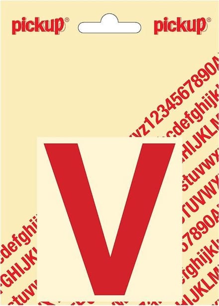 Pickup plakletter Helvetica 80 mm - rood V
