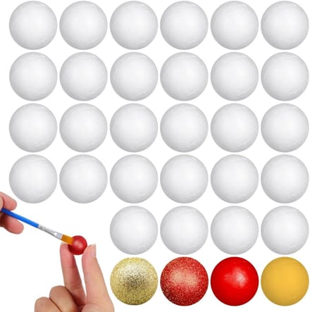100 Stuks Styrofoam Bollen voor Kerstdecoratie en DIY Knutselprojecten - 2 cm Solid